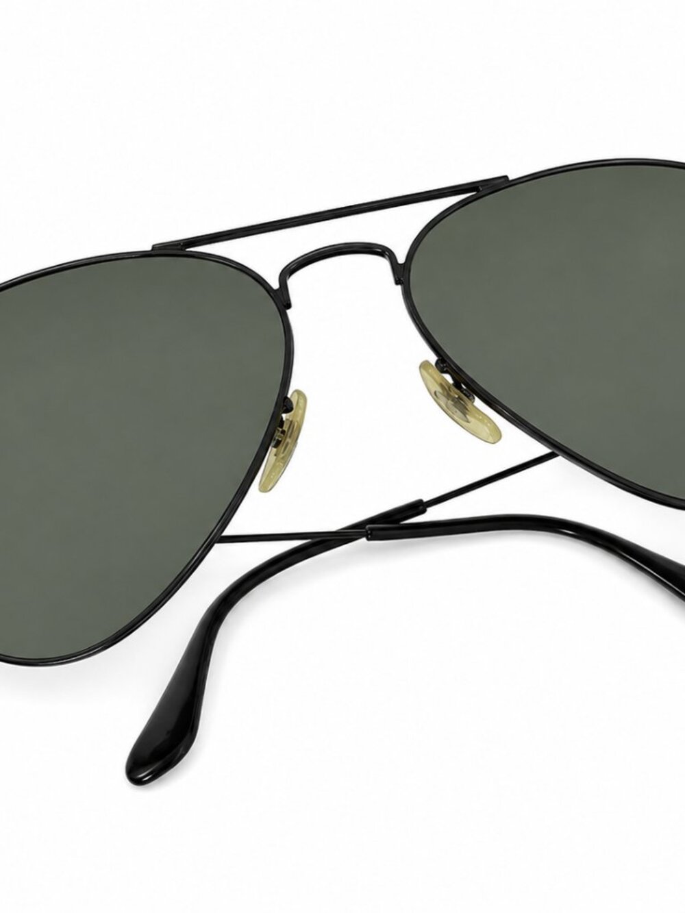 RAY-BAN RB3025 Large Aviator Black Metal Frame Polarized Sunglasses W3361 Italy - Picture 2 of 8